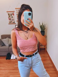 TOP TRICOT VIBES ROSA