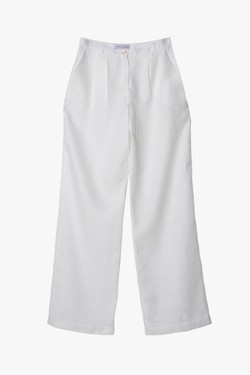 Pantalona linho barra italiana Marina off-white