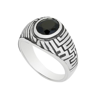 Anel - Labirinthus 100% Prata & Ônix | Ring – Labirinthus 100% Silver and Onyx