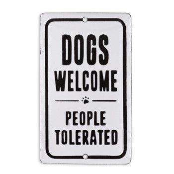Foto do produto Placa Dogs Welcome People Tolerated