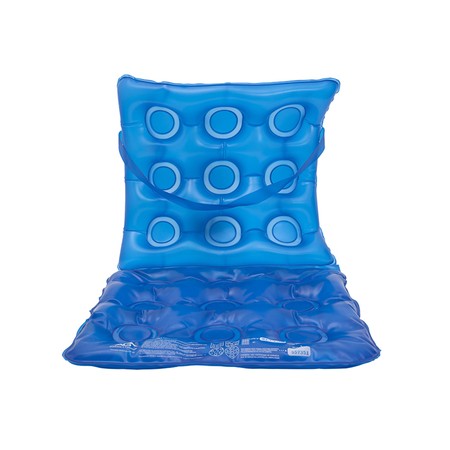 Almofada de Gel Anti Escaras Quadrada com Encosto Inflável Flexi Confort AG Azul