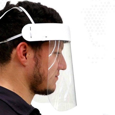 Kit Máscara Protetor Facial Face Shield Reutilizável Ajustável - 100 Unidades