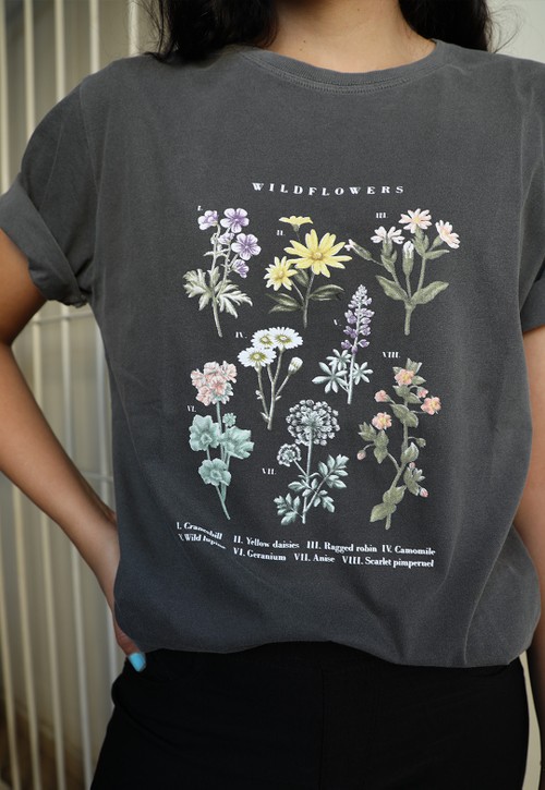 WILD FLOWERS t-shirt - chumbo (unissex)