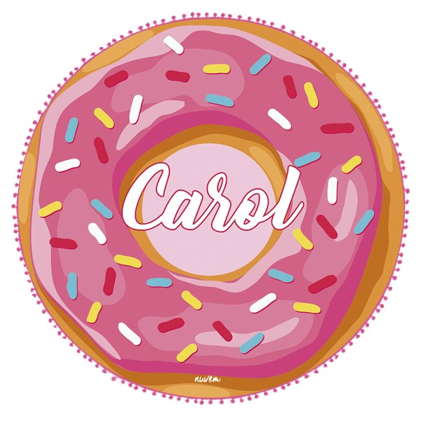 Foto do produto canga redonda infantil - donuts morango