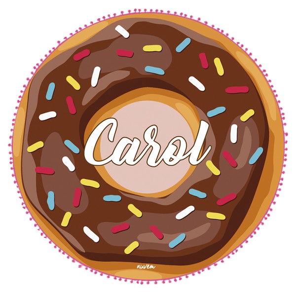 Foto do produto canga redonda infantil - donuts chocolate