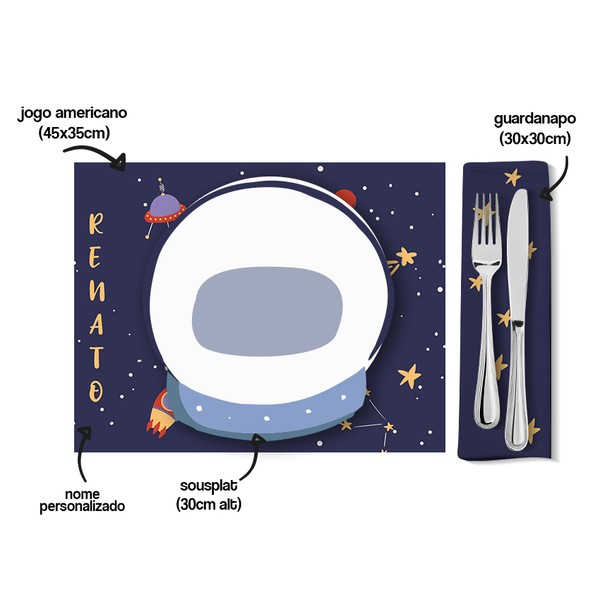 Foto do produto mesa posta kids coleção divertidos - astronauta