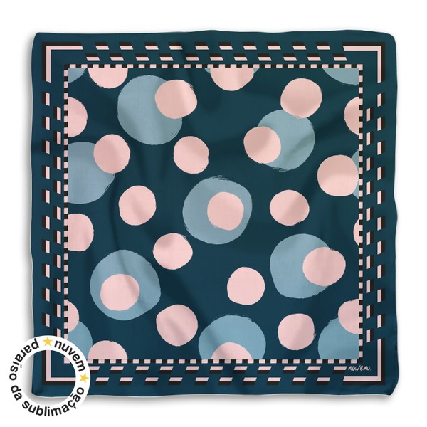 Foto do produto lenço coleção primavera/verão - azul com rosa