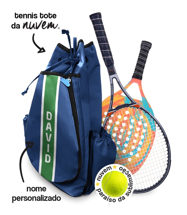 Foto do produto tennis tote raqueteira unissex - azul listrado