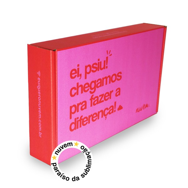 Foto do produto caixa presente nuvem - vermelho e rosa
