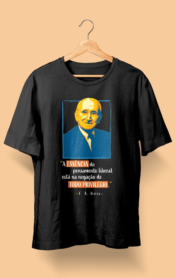 Foto do produto Camiseta Friedrich Hayek Preta (Feminina)