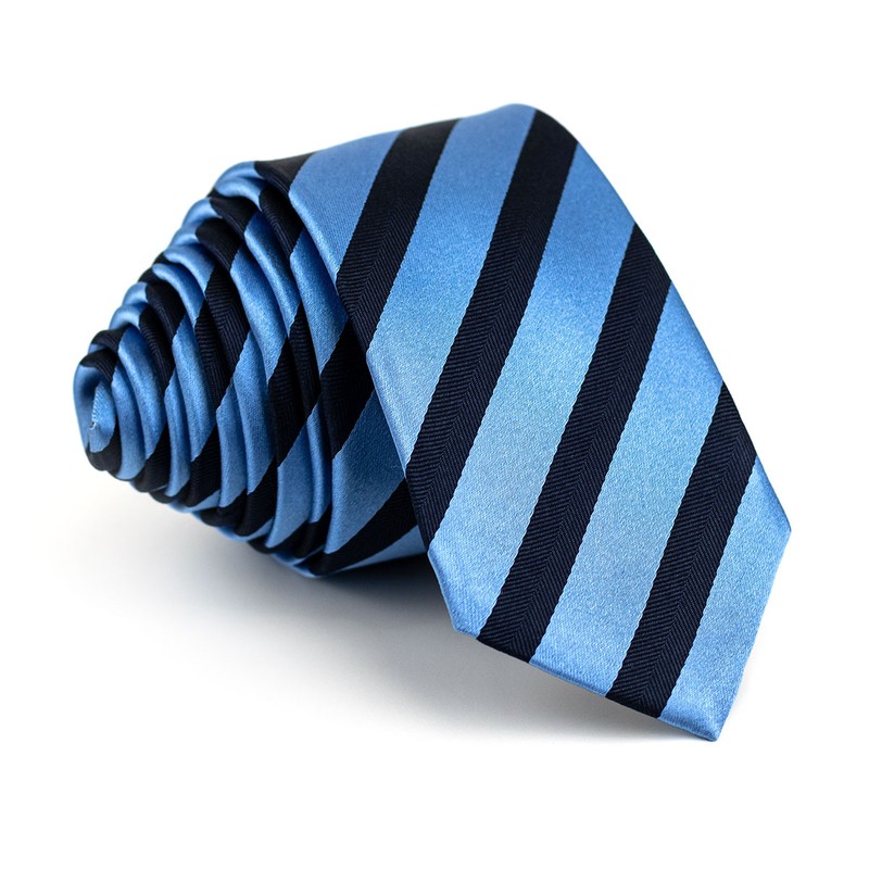 imagem do produto Gravata Slim de Seda - Block Stripes Bleu