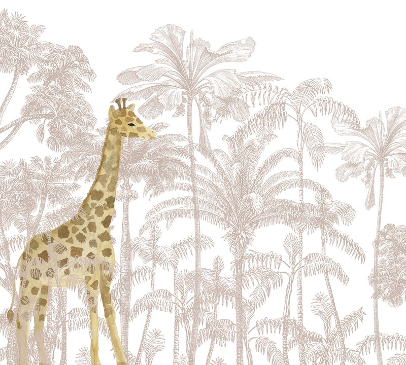 Painel tropical com girafa t.design