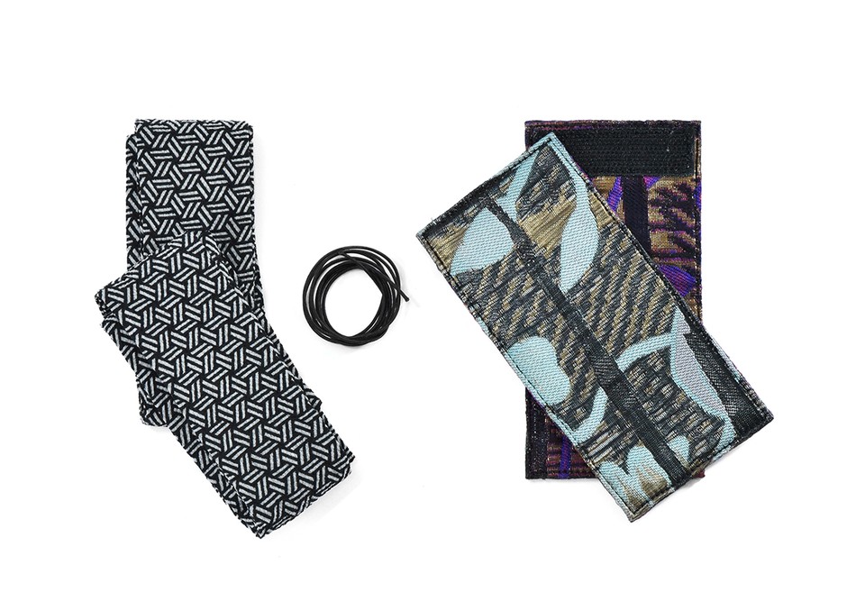 Origami Aberto Tecido Mescla/Preto + Acessórios|Origami Peep Toe Textile Mescla/Black + Accessories