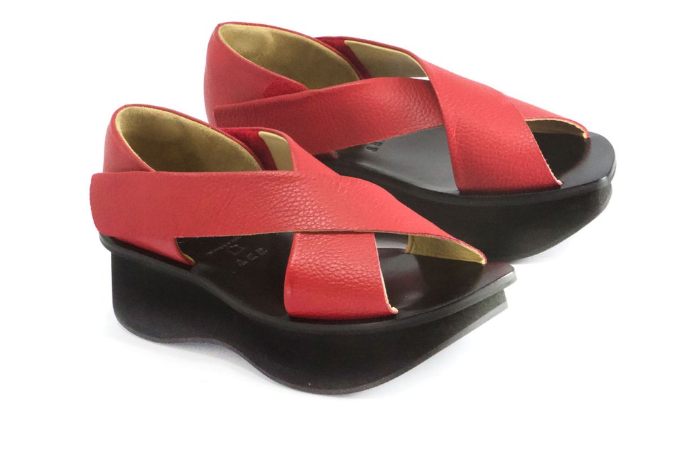 Sandália Plataforma Xis Platoo Vermelho/Preto|Xis Platoo Sandal Red/Black