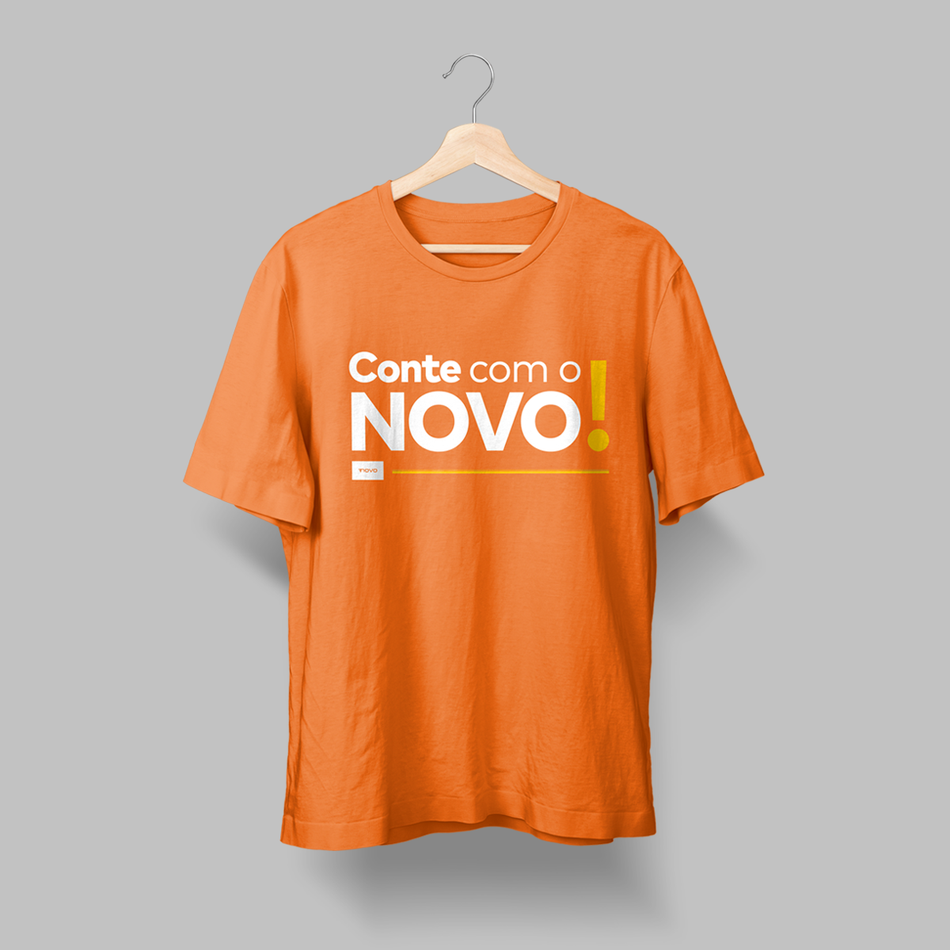 Camiseta Conte com o NOVO Laranja (Unissex)