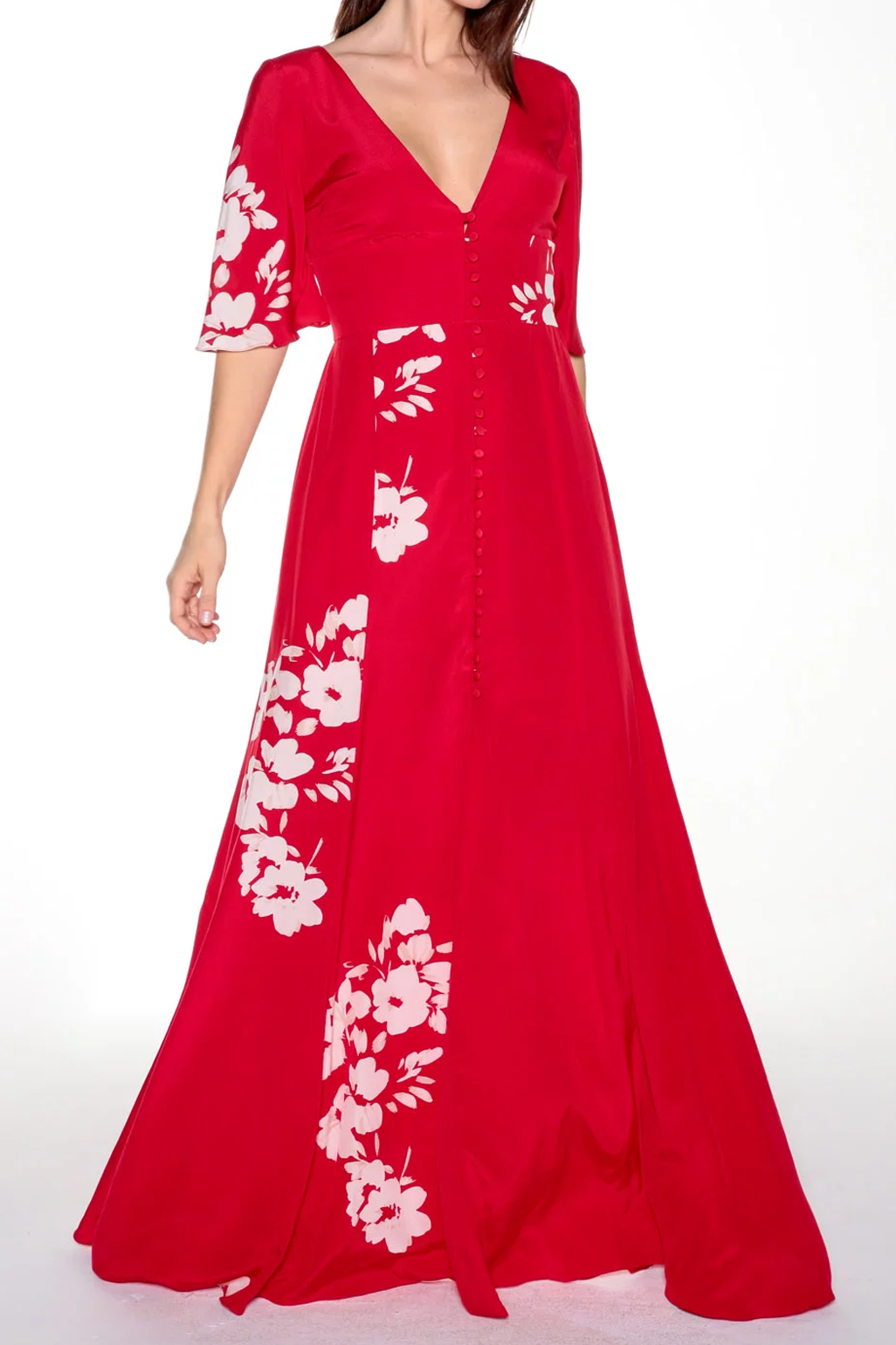 Foto do produto Vestido Lele Longo Seda Pura Estampa Blossom