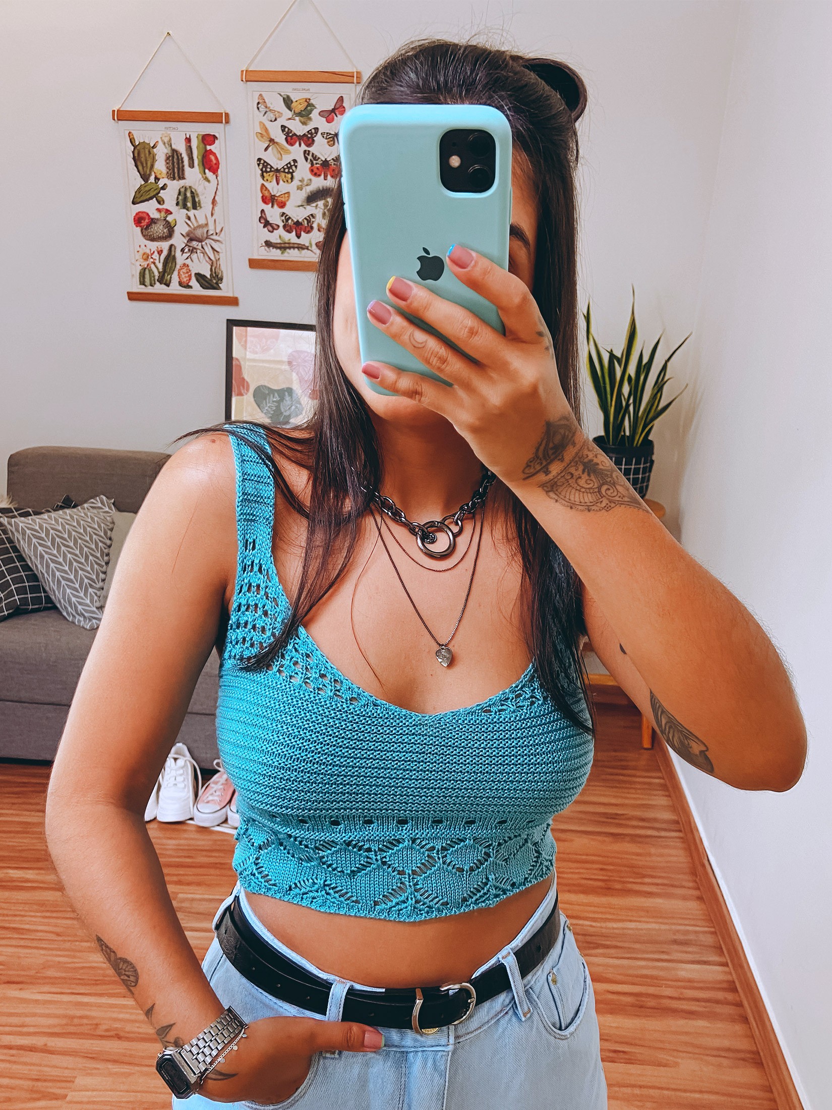 TOP TRICOT VIBES AZUL