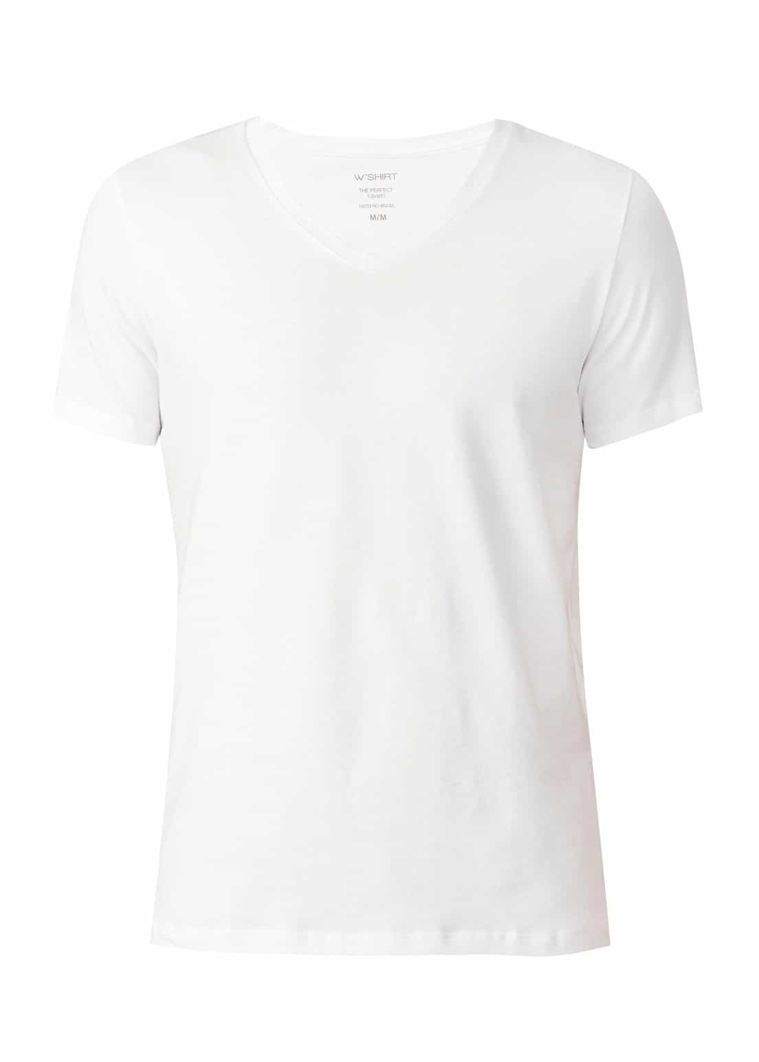Camiseta Básica Algodão Premium Gola V Branca